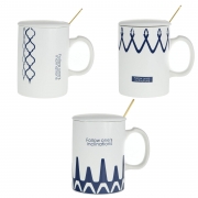 ЧАША КЕРАМ. С КЕРАМ.КАПАЧЕ И ЛЪЖИЧКА Ф8см Н11.2см в кутия К-14940 Б