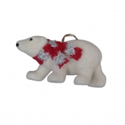 КОЛЕДНА УКРАСА ФИГУРА БЯЛА МЕЧКА МАЛКА 20см