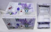 КУТИЯ ЗА БИЖУТА ДЪРВО С ОГЛЕДАЛО с  1чекмедже ЛАВАНДУЛА 15*17*11см 