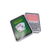 К-КТ 2бр.КАРТИ ЗА ИГРА В МЕТАЛНА КУТИЯ В73839