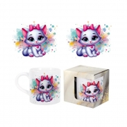 ЧАША КЕРАМ. НИСКА ДЕТСКА КОТЕ С ПАНДЕЛКА Н7см Ф7см В КУТИЯ