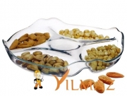 ПЛАТО СТЪКЛО PATISSERIE 25см ОРДЬОВЪР  4 ОТДЕЛЕНИЯ 