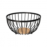 ФРУКТИЕРА ЧЕРНА МЕТАЛНА КРЪГ Ф25см ДЪРВ.ДЪНО Danny Home