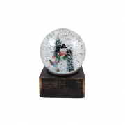 ПРЕСПАПИЕ КОЛЕДНО МУЗИКАЛНИ СВЕТЕЩО ВЪРТЯЩО СНЕЖКО С USB КАБЕЛ Ф9см Н12см