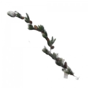 КЛОНКА ЕЛХОВА  ЗАСНЕЖЕНА С ШИШАРКИ БЕЛИ ТОПЧЕТА,ЗВЕЗДИ 130см В76756 /10/