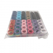 ЛАСТИЦИ ЗА КОСА РАЗЛ.ЦВЕТОВЕ 4*0,5см 32бр./кут. 12кут./стек LG-12123