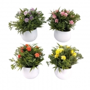 ИЗК.ЦВЕТЕ ЦВЯТ СЪС ЗЕЛЕНИНА В БЯЛА ПВЦ САКСИЯ РАЗЛ.ЦВ. 20см В77511 /6/