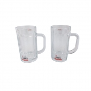 К-КТ 2бр. ЧАШИ СТЪКЛО ХАЛБА ЗА БИРА 400мл Ф8смН14,5см