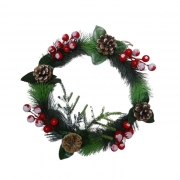 КОЛЕДНА УКРАСА ВЕНЕЦ С КЛОНКА ЗЕЛЕНА Ф20см