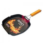 ТИГАН GRILL BRIO 26*26см лят алуминий незалепващ  сгъваема дръжка VX /104207/ Б