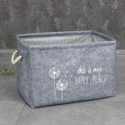 КУТИЯ ЗА СЪХРАНЕНИЕ ТЕКСТИЛ БЕЗ КАПАК HAPPY PLACE 36*26*25см С ДРЪЖКИ 03518 /940847/ Б