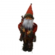 ФИГУРА ДЯДО КОЛЕДА С ФЕНЕР И ЧУВАЛ  Н45см