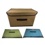 КУТИЯ ЗА СЪХРАНЕНИЕ  ТЕКСТИЛ 38х25х25см ЦВЕТНА