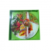 СТЪКЛЕН К-КТ ЗА ТОРТА 2части КОЛЕДНИ КАМБАНКИ