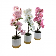 ИЗК.ЦВЕТЕ САКУРА В БЯЛА ПВЦ САКСИЯ РАЗЛ.ЦВ. 38см В77500